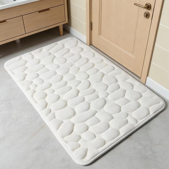 Memory Foam Bathroom Mat Backing Super Memory Foam Bath Soft Absorbent Non-Slip PVC Rug with 3D