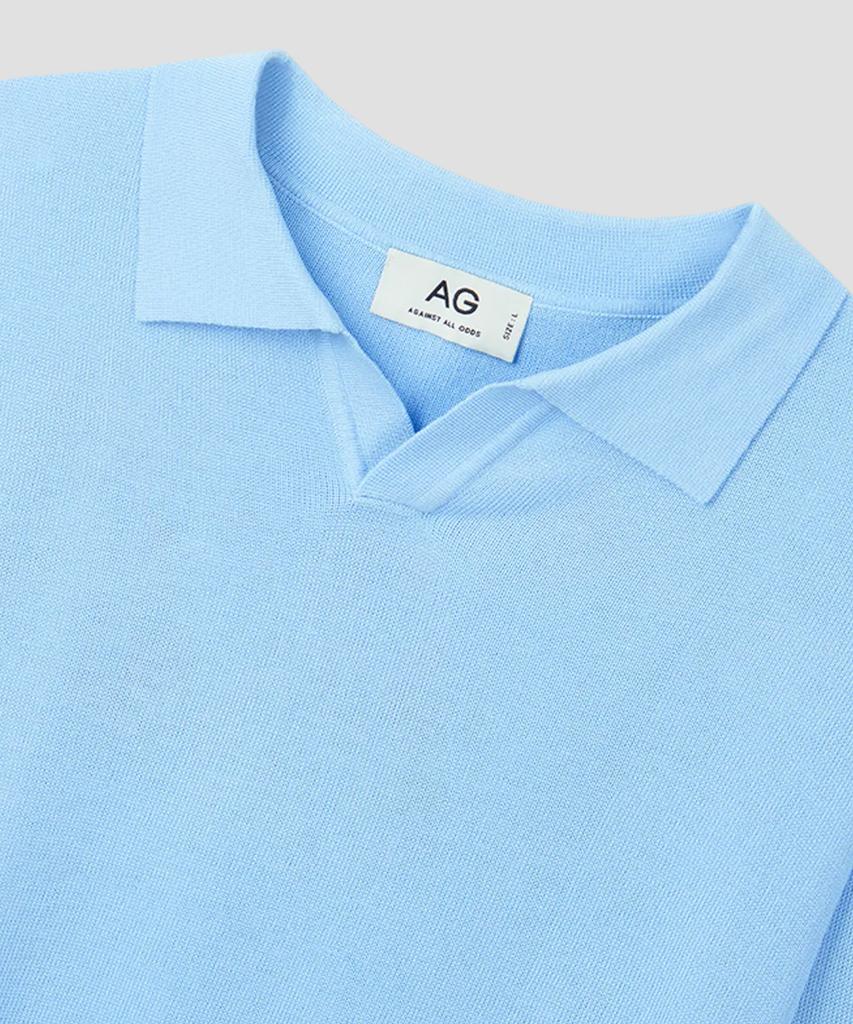 AGOD Plain Collar Half Knit [Sky Blue]