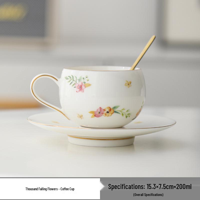 Роскошный керамический набор для кофе: чашка и блюдце - Свежая и стильная кружка 200ml