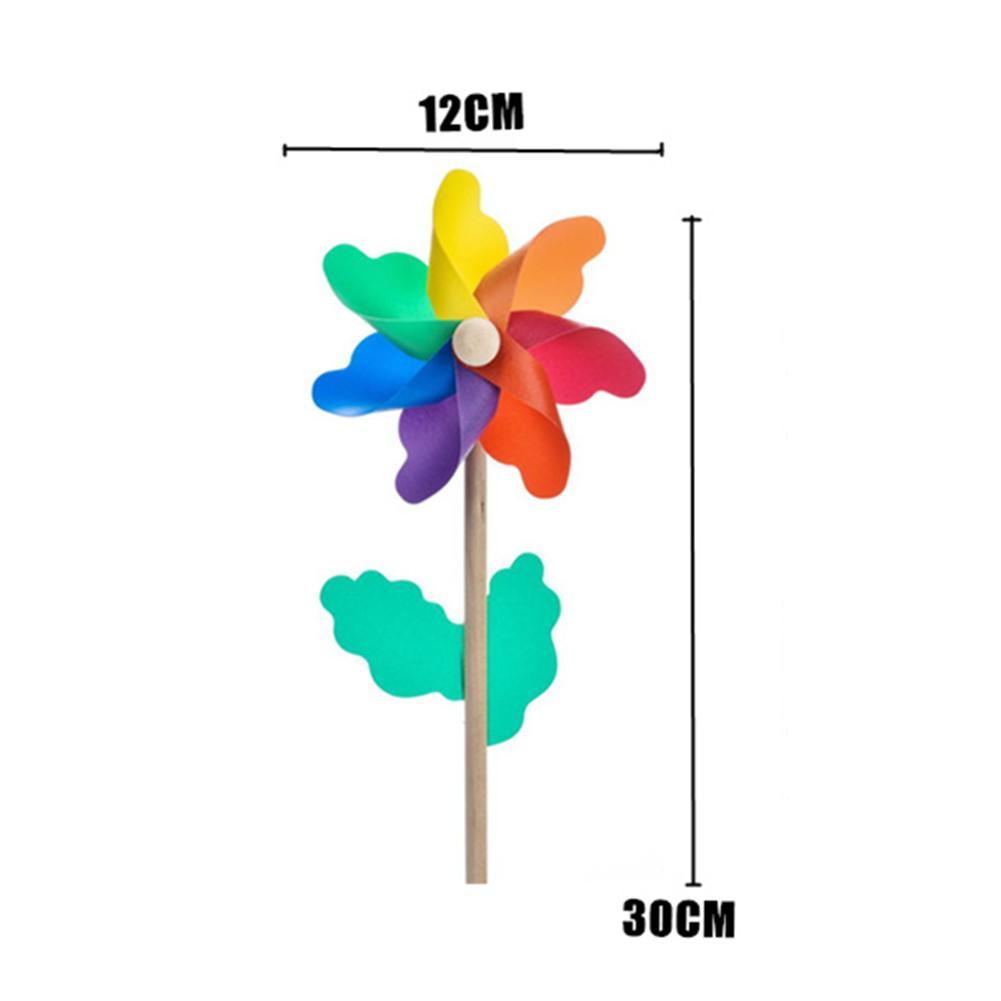 Colorful Windmills Wedding Outdoor Venue Arrangement Decoation Wooden Pole Windmills Suitable For Garden Yard Party Decoration