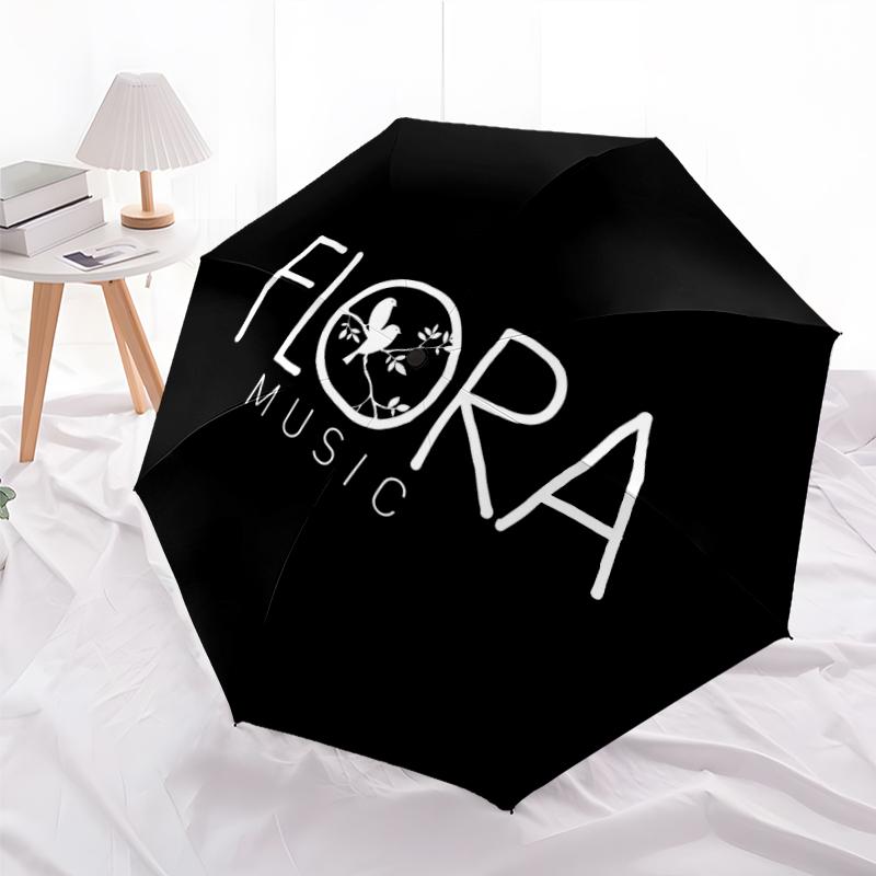 

1 PC Automatic Folding Umbrella - Flora Sound Records Pattern, Portable & Foldable Design with 8 Ribs, Christmas Birthday Gifts
