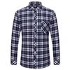 M-6XL Men's Pure Cotton Flannel Shirts Long Sleeve Single Pocket Casual Plaid Thick Soft Cozy Brushed Shirts Blouse Men Clothing