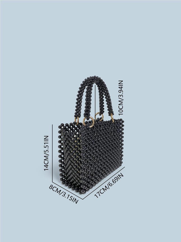 Damska torebka na ramię z czarnych pereł