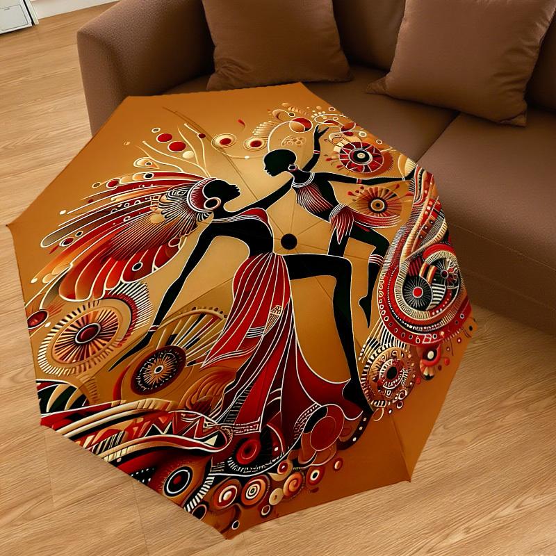 1pc African patterns Automatic Open/Close Umbrella with Windproof, 8-Rib Sturdy Canopy, Durable Ribs, Fashionable Design1204A