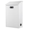 Hachibanya Post Large Mailbox with Combination Post White Box, Wall-Mounted Lock, 040,