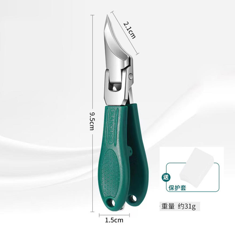 Slanted Nail Clippers Wide Jaw Opening Anti-Splash Nail Clipper Stainless Steel Toenail Cutter Diagonal Pliers Manicure Tools