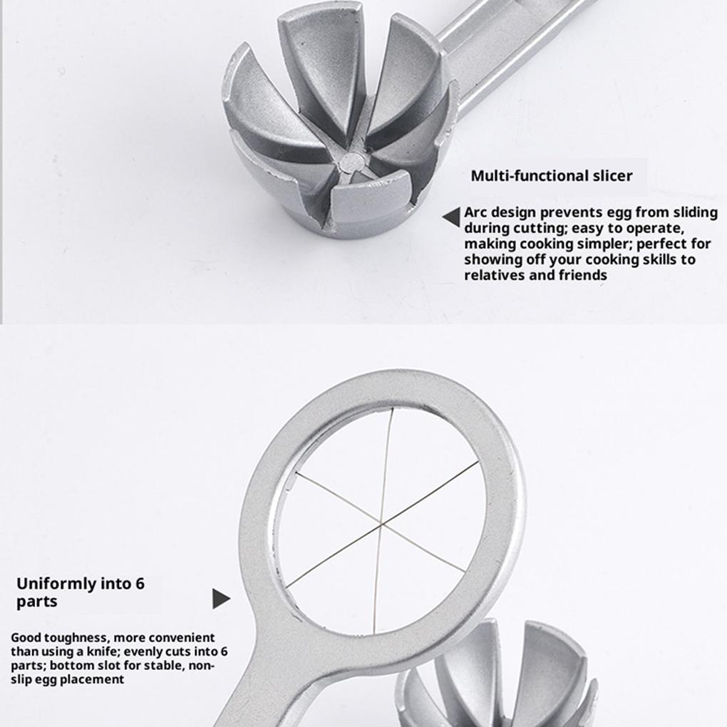 Aluminum Alloy Manual Egg Cutter Portable Multi-functional Egg Slicer Non-slip Section Divider Preserved Egg Splitter Kitchen