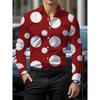 Camisa de Manga Larga con Lunares Grandes para Hombre, Camisa de Negocios con Cuello, Top Versátil Casual Europeo y Americano para Hombre