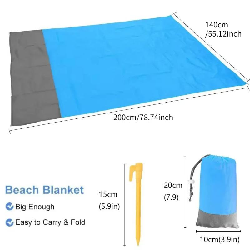 Foldable Waterproof Beach Mat Outdoor Camping Picnic Blanket Lightweight Portable with Carry Bag for Sand Grass Floor