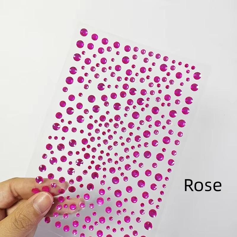 Hot Sale Round Multi-color Rhinestone Stickers Eye Face Temporary Diamond Stickers for Party Stage Makeup Decoration