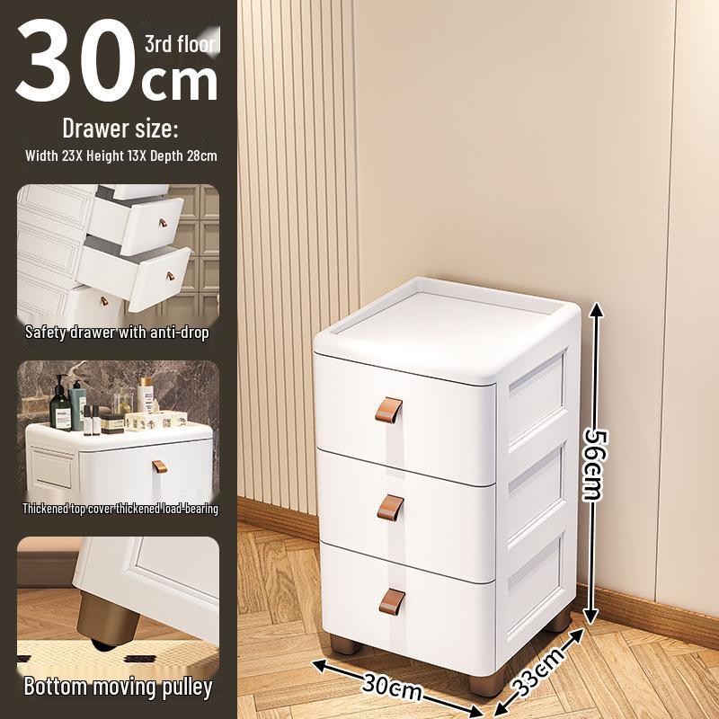 Gap Narrow Edge Multi-Layer Movable Storage Cabinet with Drawer for Kitchen, Available in 18/25/30cm Sizes