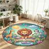 Animales salvajes (342) Alfombra de Terciopelo Redonda con Cristales Personalizada con Nombre y Texto Felpudo Personalizado Decoración del Hogar Alfombra de Cristal Antideslizante
