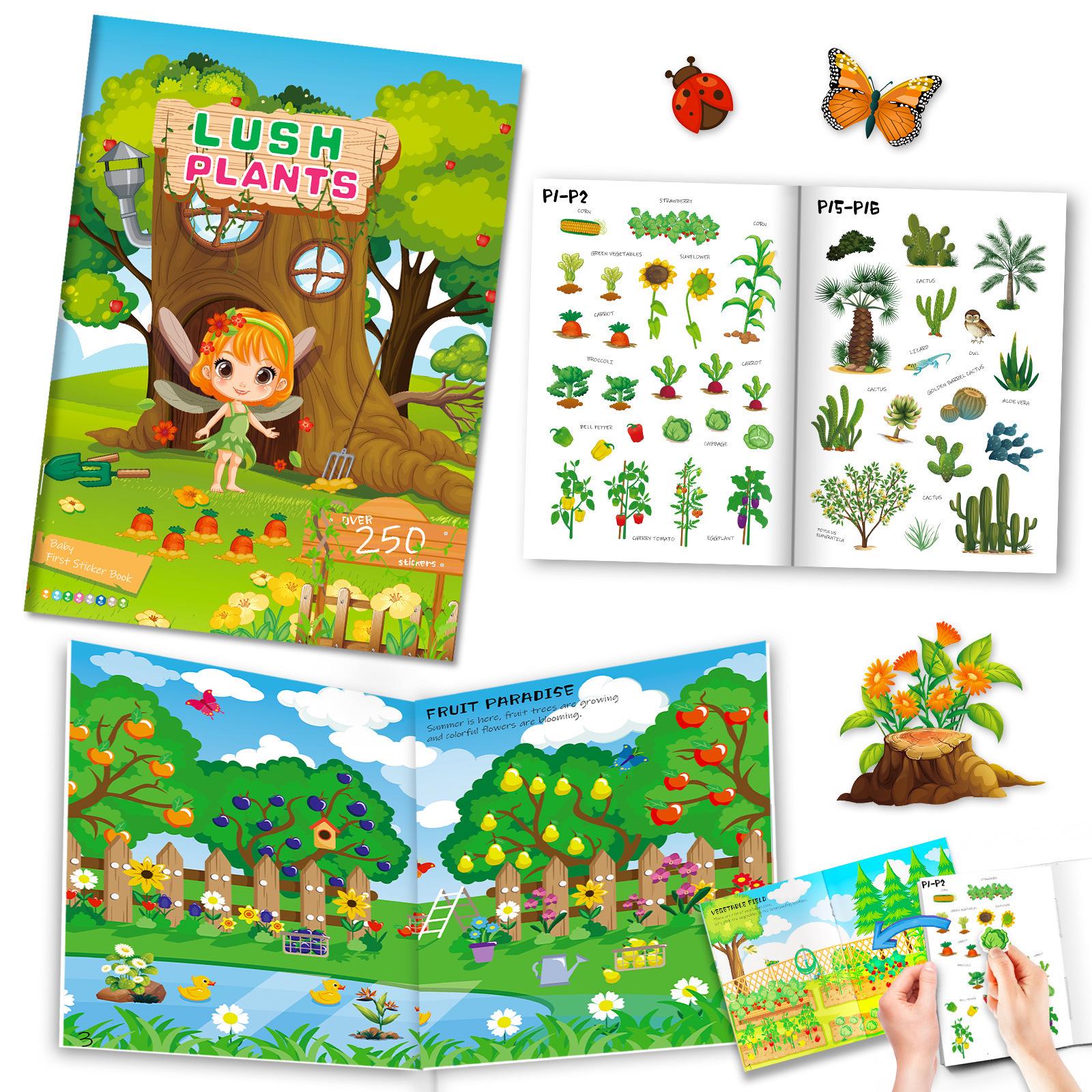 5 Children s Enlightenment Sticker Books: Cross-Border Object Recognition & Concentration Development