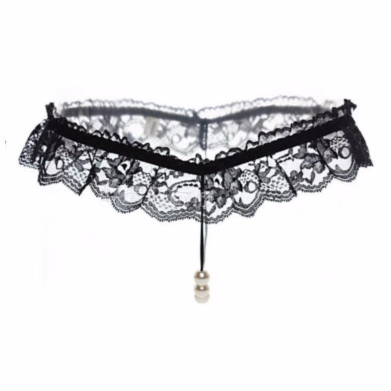 Sexy Women Panties Pearls Lace G String Underwear Panties Ladies Tanga