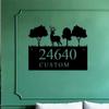Metal Deer Address Sign Custom Family Name Ranch Yard Decor