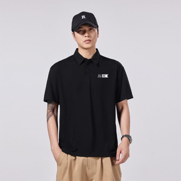 Men's Short-sleeved Letters POLO Shirt Men's Short-sleeved T-shirt Loose Lapel Summer New Style T-shirt