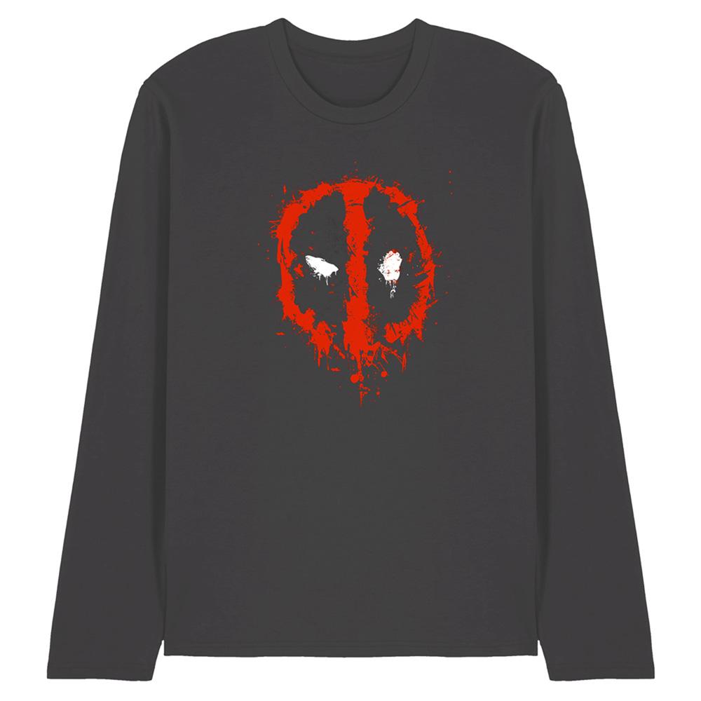 Deadpool Unisex Adult Painted Logo Long-Sleeved T-Shirt