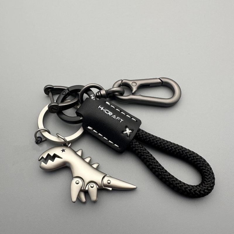 Cute Cartoon Dinosaur Keychain, Girl Car Key Chain, Leather Rope Keychain, Schoolbag Pendant Gift Car Decoration