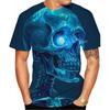 Summer Men's 3D Printed Crew Neck T-Shirt Fashion Versatile Breathable Trend Casual