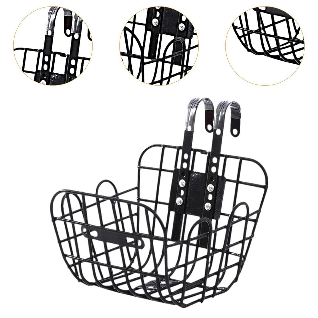 Front Kids Bike Basket Metal Sturdy Convenient Universal, Waterproof, Repair Part, Children Bicycle Basket, Easy Installation