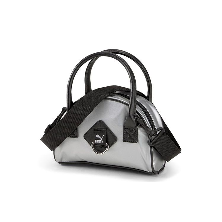Puma Sports Lifestyle Casual Synthetic Leather Shoulder Bag Women bags 077948-01 Silver/Black