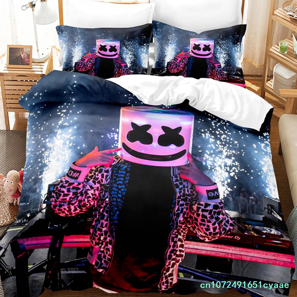 DJ Marshmello Bedding Set Single Twin Full Queen King Size Hip Hop Bed Set Aldult Kid Bedroom Duvetcover Sets 3D Print 030