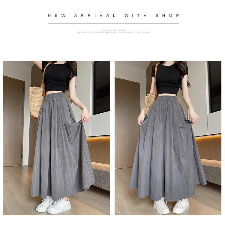 Black Yamamoto High Waist Culottes with Pockets - Women's Plus Size Loose Slimming Wide Leg Skirt Pants