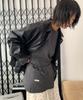 RONRON Wrap Ribbon Pocket Long Sleeve Charcoal