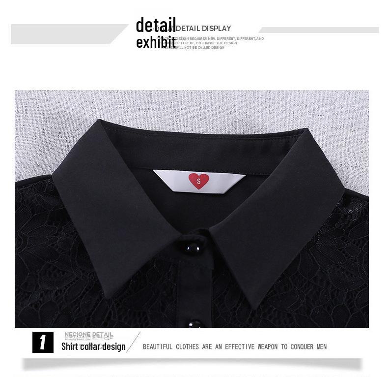 Wiosna i Jesień 2025 Damskie Bluzki z Szyfonu i Koronki - Uniwersalne Topy z Plusem Weluru.