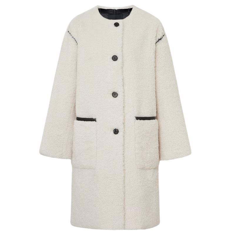 

MO&Co. Пальто средней длины с отделкой из искусственного меха «Тедди» S (160)