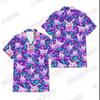 Nuevas Camisas Amarillas Hawaianas para Hombre Pintura Creativa de Paisaje Chino Manga Corta Camisas Aloha Estilo Cubano Verano