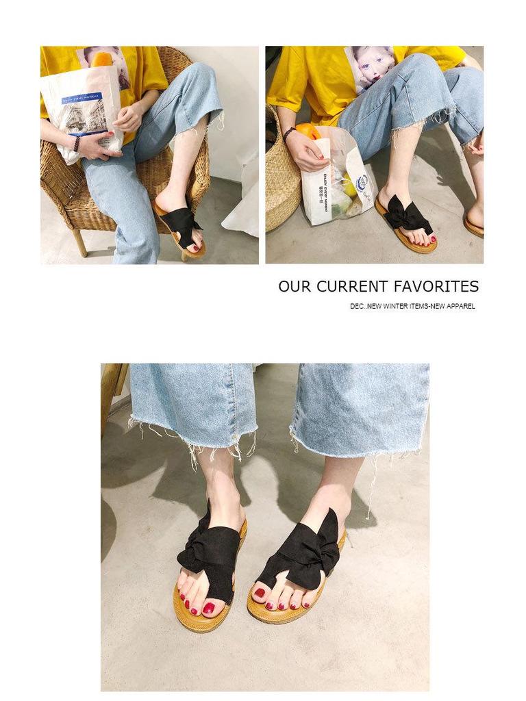 Korean Style Bowknot Beach Toe-Ring Sandals