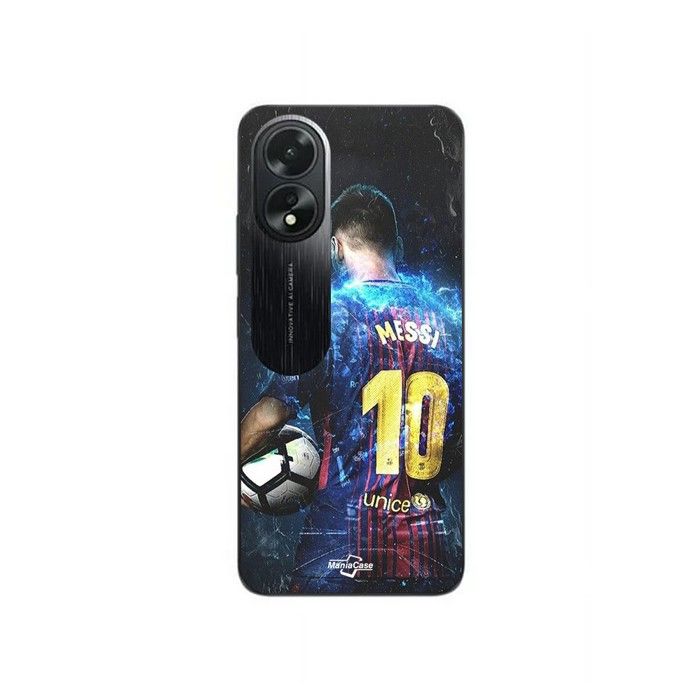 Coque de téléphone - MANIACASE - Oppo A38 - Silicone TPU - Football Superstar - Noir