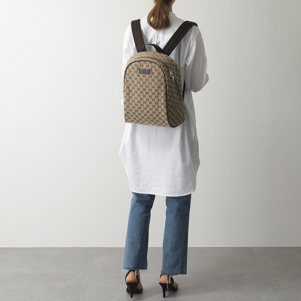 Gucci Vintage Logo Textilní a Kožený Batoh Unisex Batohy Ebenově Hnědá 449906-KY9NN-9873