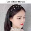 Fashion Women Wide Brimmed Headband With Pearl Decoration Turban Headband Hair Accessories Breathable Workout Lace Large