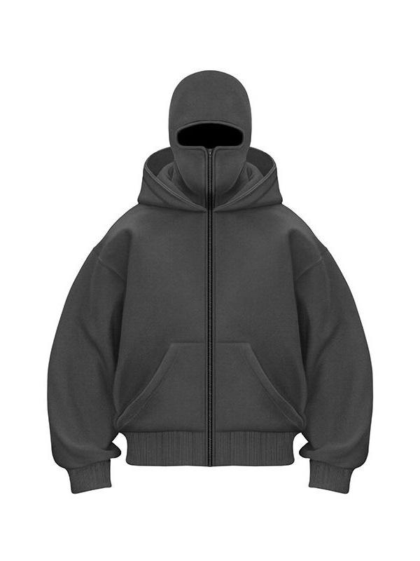 Trendy Unisex Double-Layer Hooded Zipper Sweatshirt for Autumn/Winter