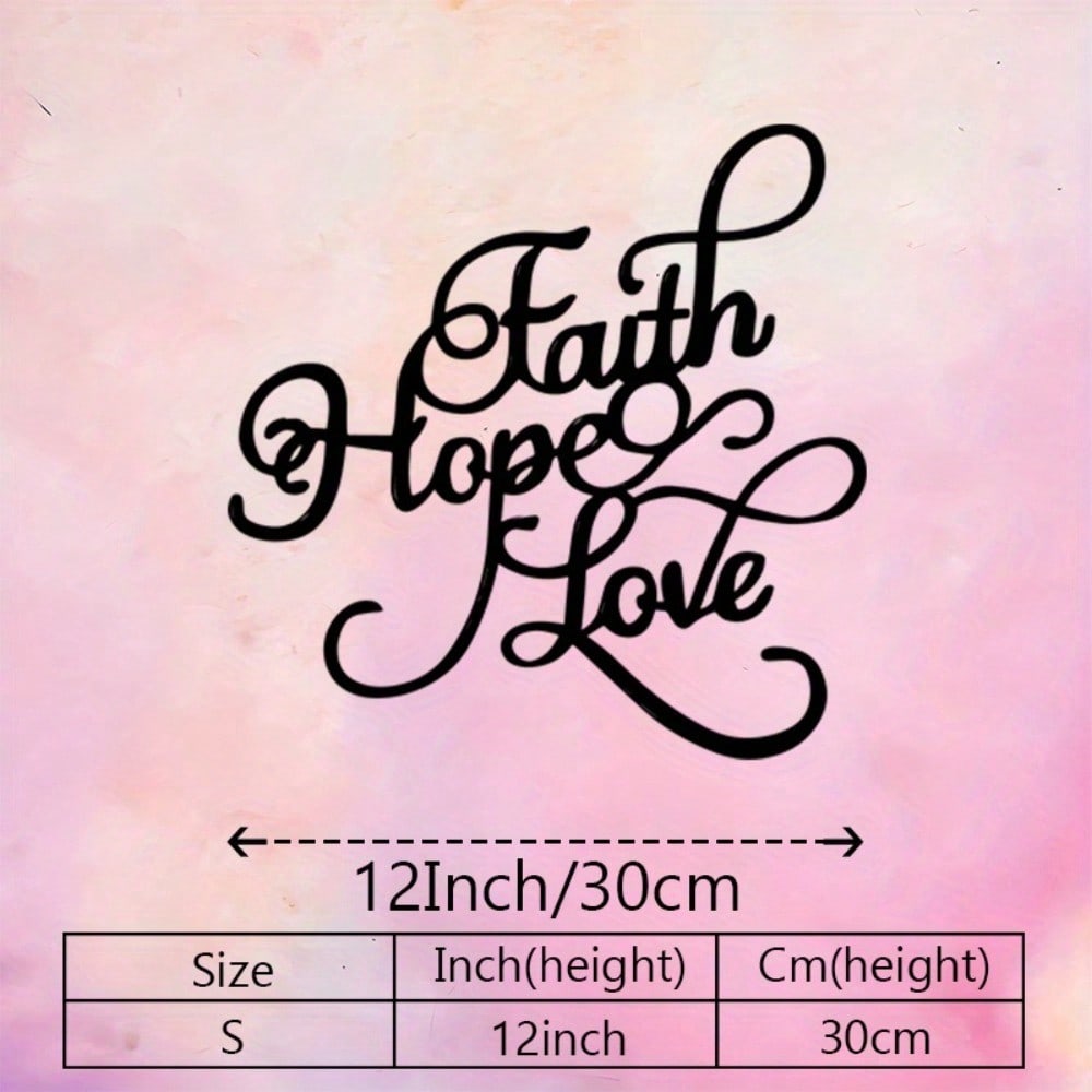 Faith Hope Love Metal Wall Art Set Black Rustic Farmhouse Decor разноцветный