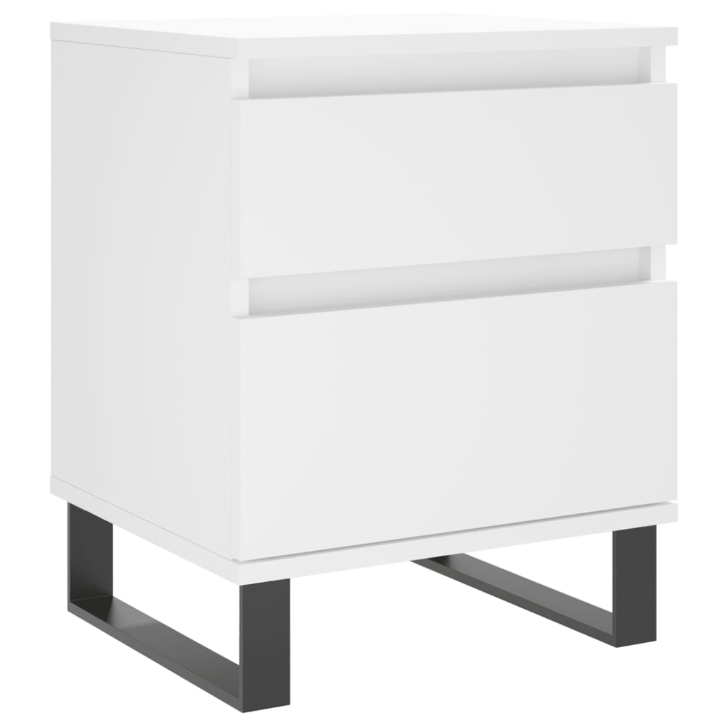 Nightstand White 40 X 35 X 50 Cm Particleboard