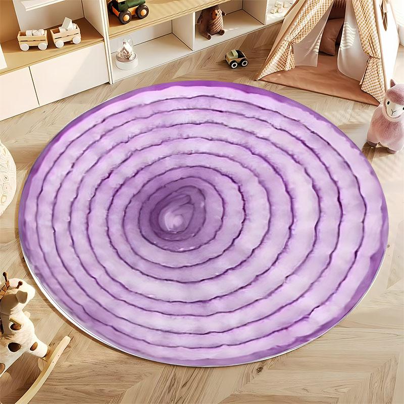 Funny Fruit Mat Juicy Printed Carpet, Round Soft Rug, Non-Slip Floor Decor for Living Room Kids Room Nursery Next Day Shipping