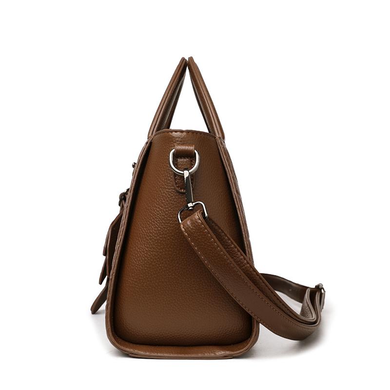 Elegant Embossed Flower Design Faux Leather Tote Bag with Adjustable Shoulder Strap