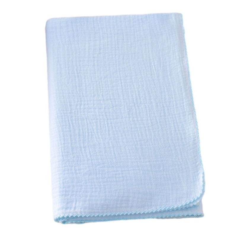 

Cotton Swaddles Wrap Cloth Baby Blanket 2-Layer Newborns Bath Towel Solid Color Strollers Cover Receiving Blanket синий
