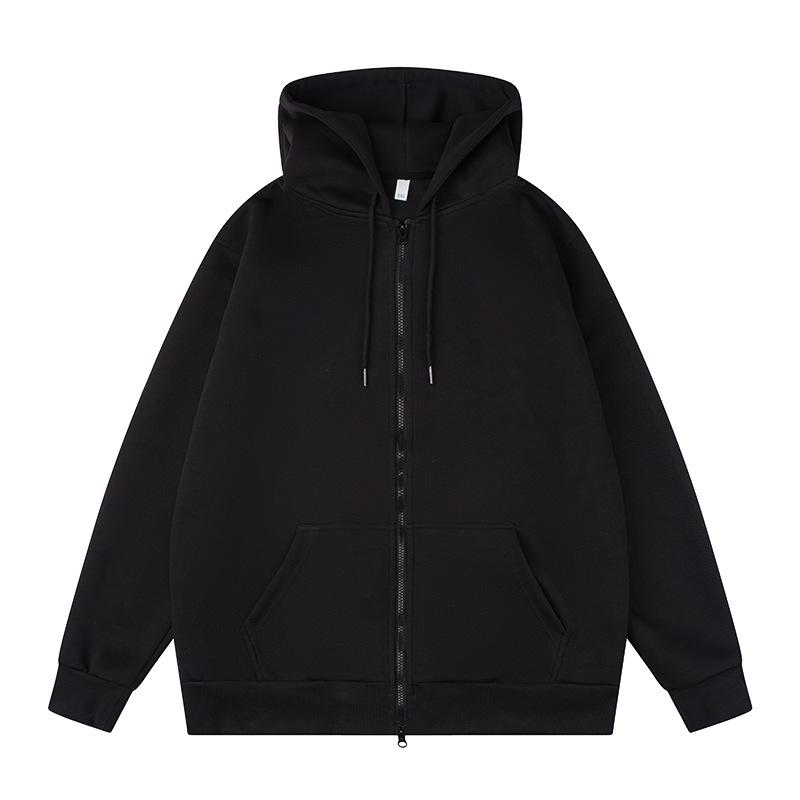 Custom Men's 330g Regular Fit Zip-Up Hoodie with Logo Print