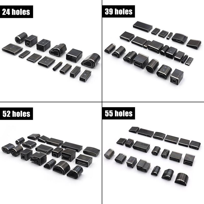 24/39/52/55pcs Manual Leather Drilling & Punching Kit Set, Manual Puncher Machine, Multiple Shapes Diy Steel Cutting Die Tool