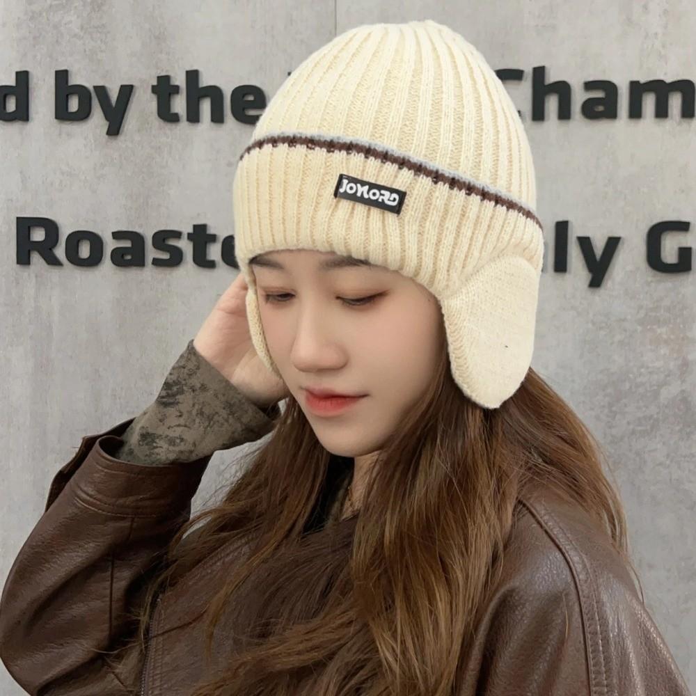 with Earmuffs Knit Cap Warm Ear Protector Cap New Knitted Hat  Unisex