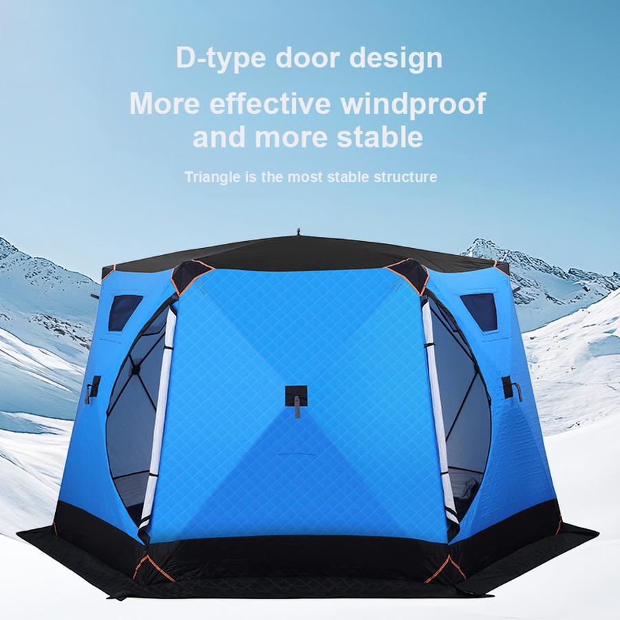 Winter Thick Warm Cotton Tent Four-Corner Reinforced Windproof Camping Tent Ice Fishing Tent
