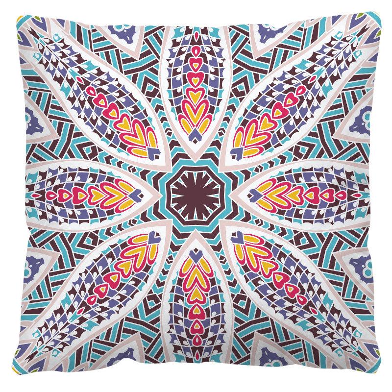 Geometric Cushion Cover Print Ethnic Decorative Pillowcase Sofa Home Decor Peach Skin Pillowcase