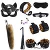 Sexy Mask Fox Tail Metal Anal Plug BDSM Sex Bondage Adult Sex Toys for Women Nylon Plush Sex Handcuffs Whip