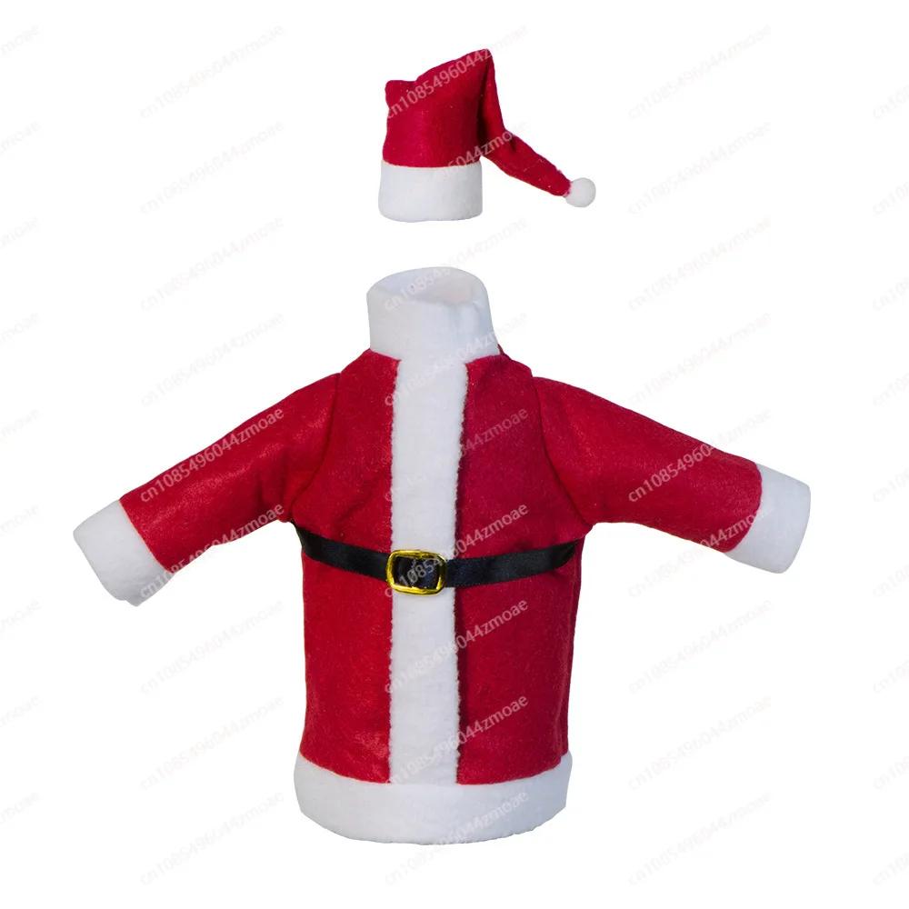 Y Santa Claus Bottle Suit Cover for Wine | Christmas Party Table Decor | Festive Wine Bottle Costume