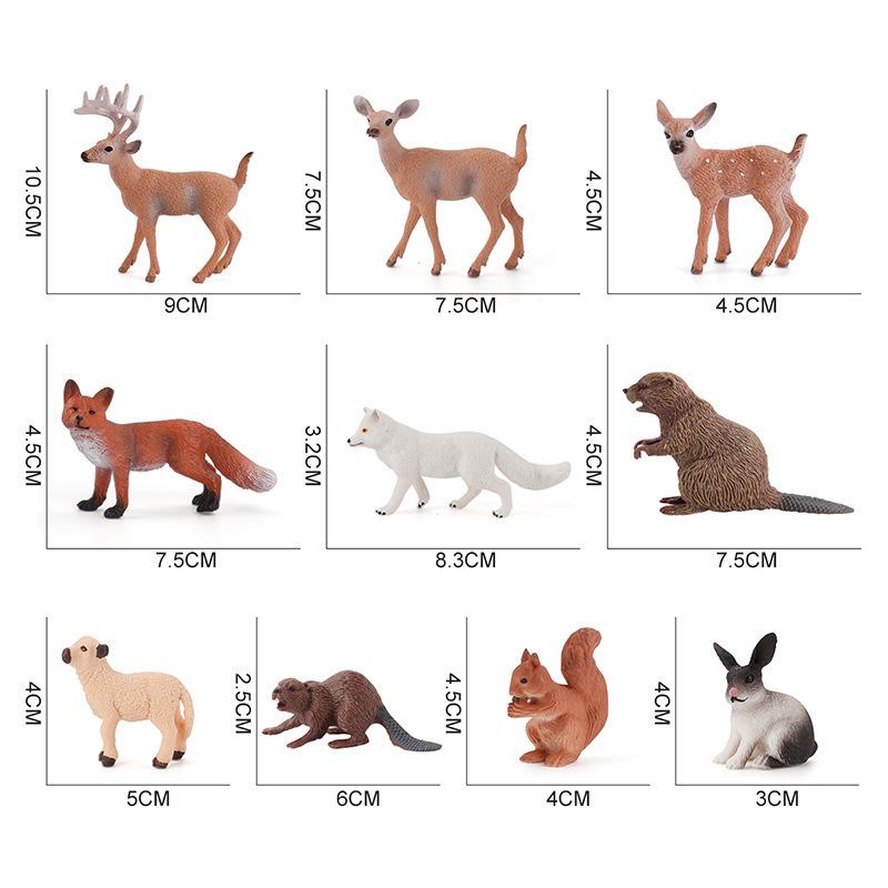 "Forest Animal Series: Beaver, Anteater, Squirrel, Monkey, Rabbit, Deer, Fox Models for Cross-Border Export"