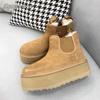 Comemore Thick Plush Warm Snow Ankle Boots 2025 New Winter Women Flat Platform Boots Shoes Woman Lady Fur Short Boot 40